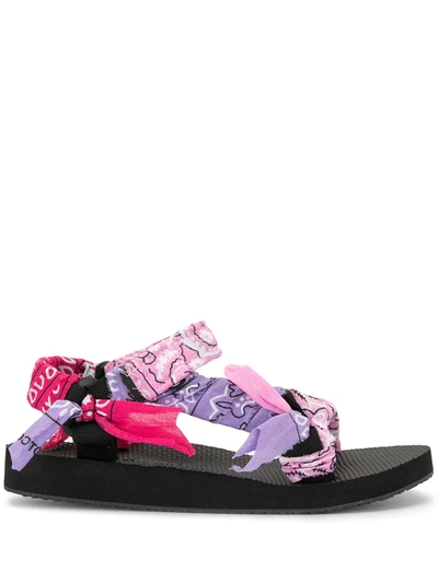 Arizona Love Trekky Bandana-print Flat Sandals In Pink