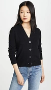 VINCE SHRUNKEN BUTTON CASHMERE CARDIGAN