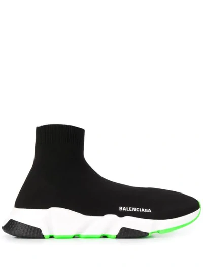 Balenciaga Men's Classic Speed Sock Sneakers In Black