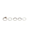 Werkstatt:münchen Rosebud 5-ring Set In Silver