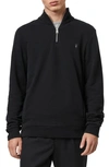 Allsaints Kilburn Wool Blend Half-zip Pullover In Jet Black