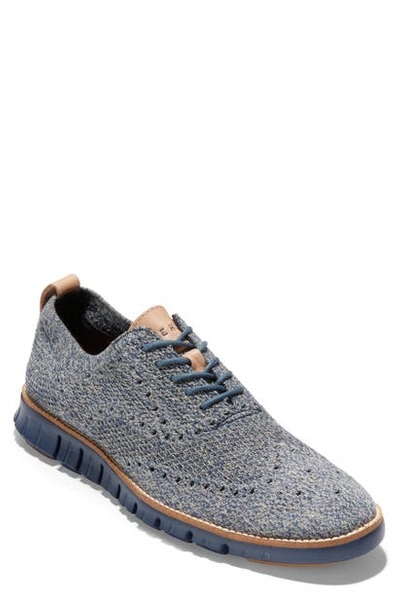 Cole Haan Zerogrand Stitchlite Oxford In Indigo/ Safari Knit/ Indigo