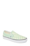 Vans Classic Slip-on Green Ash And True White Trainers In Green Ash/ True White