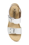 Mephisto Lissandra Platform Wedge Sandal In Nickel Star/ White Leather
