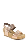 Mephisto Lissandra Platform Wedge Sandal In Old Pink Star/ Nude Venise