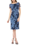 Js Collections Soutache Cocktail Sheath Dress In Blue Navy