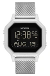 Nixon Siren Digital Bracelet Watch, 36mm In Silver / Black/ Silver