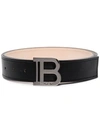 BALMAIN BLACK LOGO BUCKLE BELT