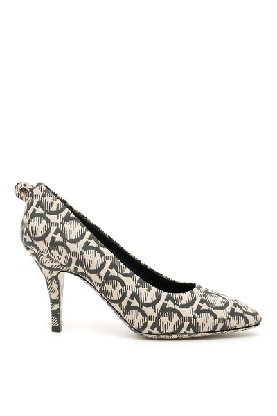 Ferragamo Judy 105 Jacquard Pumps In Beige