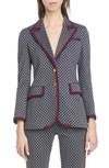 GUCCI SQUARE G-LOGO JACQUARD KNIT JACKET,609334ZAC6I