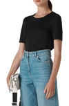 Whistles Rosa Double Trim T-shirt In Black
