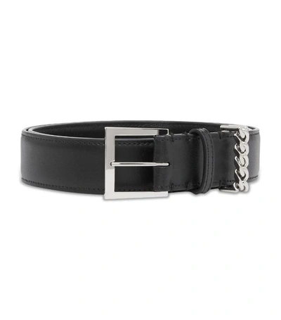 Burberry Leather Belt With Chain Loop