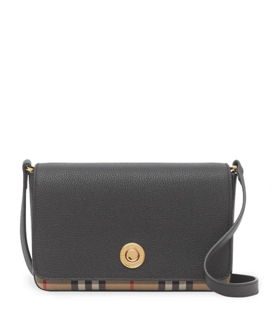 Burberry Small Vintage Check Panel Crossbody Bag In Black