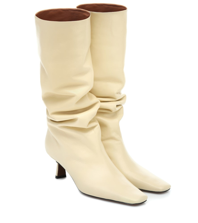 Neous Cynis Knee-high Leather Boots In Beige