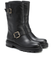 Jimmy Choo Black Leather Biker Boots In Black