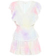 Loveshackfancy Gwen Ruffle Cotton Eyelet Minidress In Multicoloured