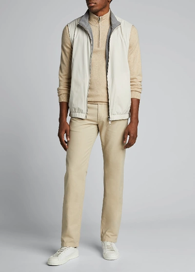 Loro Piana Men's Tasche 5-pocket Slim-fit Corduroy Pants In Neutrals