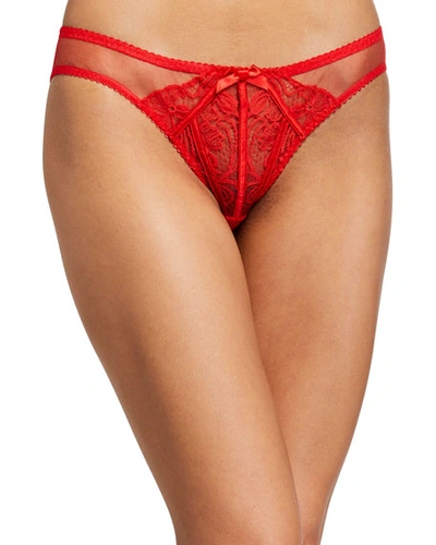 Agent Provocateur Rozlyn Lace-inset Bikini Briefs In Red