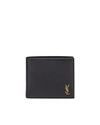 Saint Laurent Men's Ysl East-west Logo Bi-fold Wallet In Black