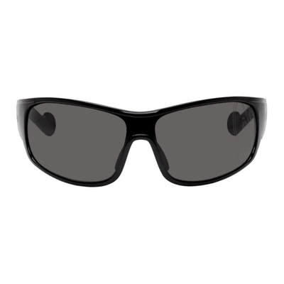 Moncler Genius 6 Monlcer 1017 Alyx 9sm Black Wrap Around Sunglasses In Black,smoke