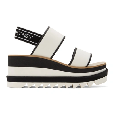 Stella Mccartney White Platform Sporty Sandals In White,black
