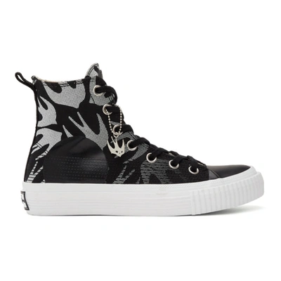 Mcq By Alexander Mcqueen Mcq Alexander Mcqueen Black And White Mcq Swallow Plimsoll High-top Trainers In 1006 Bk/wht
