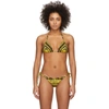 VERSACE BLACK & YELLOW BAROCCO BIKINI TOP