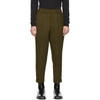 AMI ALEXANDRE MATTIUSSI AMI ALEXANDRE MATTIUSSI GREEN WOOL PLEATED CARROT TROUSERS