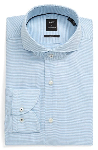 Hugo Boss X Nordstrom Slim Fit Dress Shirt In Aqua