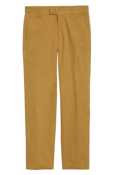 Entireworld Flat Front Trousers In Khaki