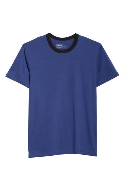 Entireworld Type A Version 4 Contrast Neck T-shirt In Cobalt Navy