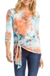 KAREN KANE TIE DYE TIE FRONT TOP,1L77549