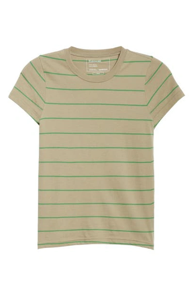 Entireworld Type A Version 6 Stripe Tiny Tee In Khaki Green