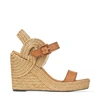 Jimmy Choo Delphi 100 Leather And Jute Espadrille Wedge Sandals In Brown