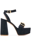 GIANVITO ROSSI ZANDRA DENIM SANDALS