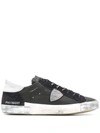 Philippe Model Paris Logo Patch Leather Sneakers In Black