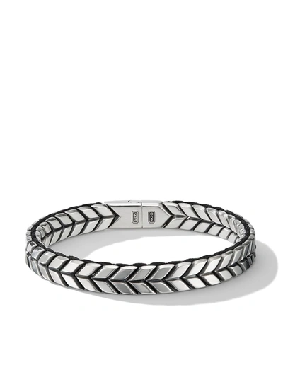 David Yurman Chevron Woven Bracelet In Silver