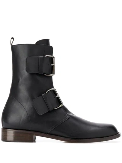 Michel Vivien Emerance 30mm Buckled Ankle Boots In Black