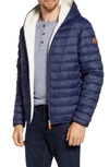 SAVE THE DUCK WATER RESISTANT FAUX SHEARLING LINED PUFFER JACKET,S3047M-GIGA9