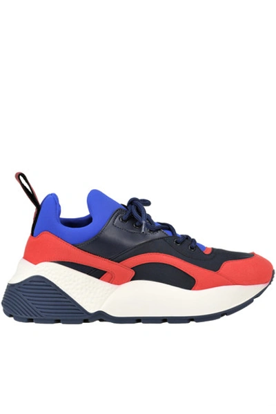 Stella Mccartney Eclypse Colour-block Neoprene, Faux Leather And Suede Exaggerated-sole Trainers In Multicolor
