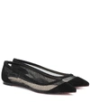 CHRISTIAN LOUBOUTIN GALATIVI MESH AND SUEDE BALLET FLATS,P00433950