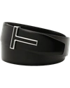 Tom Ford Logo-plaque Reversible Belt In Black