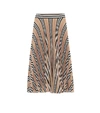 BURBERRY ICON STRIPE PLEATED CRÊPE SKIRT,P00433485