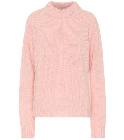 Tibi Cozette Mock-neck Alpaca-blend Sweater In Pink