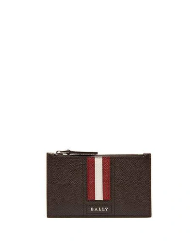 Bally Men's Tenley Trainspotting-stripe Zip Pouch In Coffee