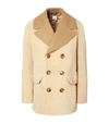 BURBERRY SHEARLING DOUBLE-BREASTED PEA COAT,15014950