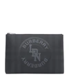 BURBERRY LOGO GRAPHIC CHECK POUCH,15015613