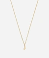 Aurum + Grey 9ct Gold J Initial Pendant Necklace In Gold