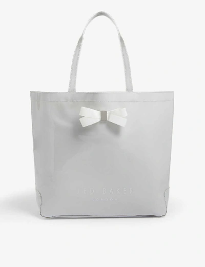Ted Baker Large Gabycon Bow Detail Icon Tote In Grey