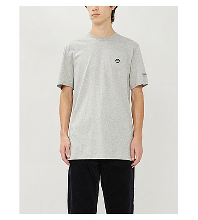 Adidas Statement Brand Patch Cotton-jersey T-shirt In Grey